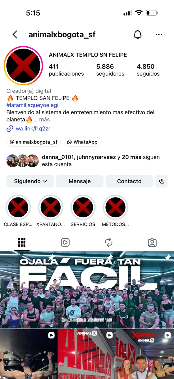 Perfil de Instagram de AnimalX Templo San Felipe